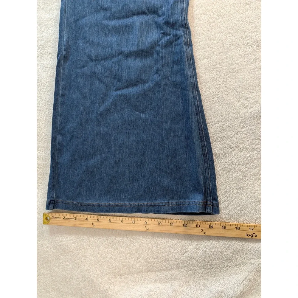 Halara Flex Denim High Waisted Crossover Flare Pants Blue Women 3X Regular NEW
